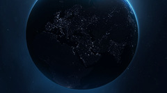 Space universe planet Earth space art digital art cyan blue