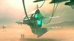 Spaceships science fiction artwork