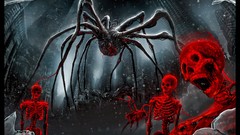 Spiders blood giant paintings drawings skeletons romantically 