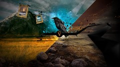 Split Desktopography raven