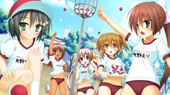 Sports angle brown blush pink hair anime girls black hair game 