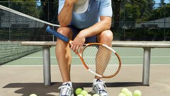 Sports balls Men court tennis Athletes tennis balls frustrated