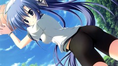 Sports basketball aquarius long hair anime girls purple hair 