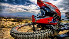 Sports helmets motorbikes down hill