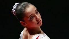 Sports woman gymnastics lips Russian faces Athletes pole 