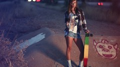 Sports woman roads Skateboarding longboard skateboards 