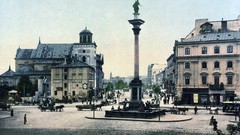 Squares Warsaw Poland Europe old photo columns architecture 