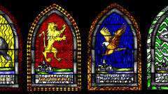 Stained glass harry potter Hogwarts Gryffindor Slytherin 