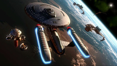 Star Trek orbit spaceships