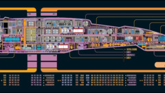 Star Trek spaceship blueprints USS Defiant TV series vehicle