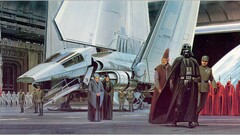 star wars artwork concept art imperial shuttle Darth Vader sith