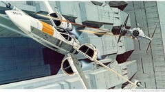 star wars artwork concept art Tie Fighter X-Wing Death Star