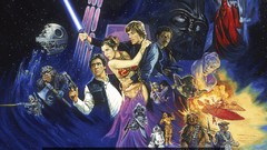 Star wars Darth Vader chewbacca Han Solo Death Star artwork 