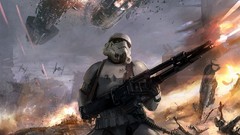 Star wars down stormtroopers artwork fantasy art b-wing