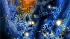 Star wars science fiction blue and orange