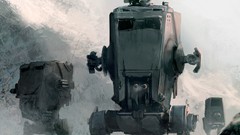 Star wars science fiction jedi stormtroopers artwork AT-ST Hoth