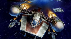 Star wars spaceships outer space Millennium Falcon y-wing