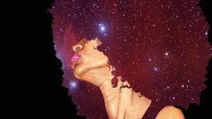 Stars afro black background