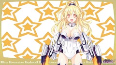 Stars Anime blondes anime girls open mouth cleavage orange eyes 