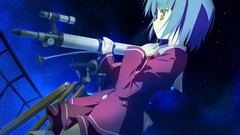 Stars Anime blue hair anime girls green eyes brown eyes short 