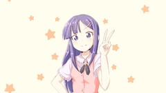 Stars Anime long hair anime girls purple hair purple eyes hair 