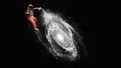 Stars astronauts galaxies outer space spray paint digital art 