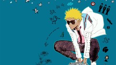 Stars blue background sunglasses bleach kurosaki ichigo 
