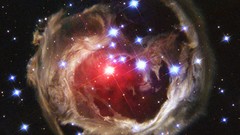 Stars bright red lights nebulae galaxies outer space v838 mons