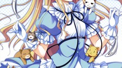 Stars cats fish dress red eyes gloves Ribbons blondes lolita 