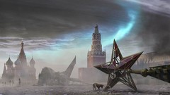 Stars clouds Aircraft Movies buildings darkest hour skies 