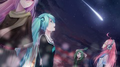 Stars clouds headphones gloves belts skirts scarfs pink hair 