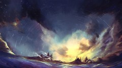 Stars clouds sky scenic pixiv fantasia shounen