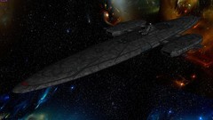 Stars futuristic spacecraft outer