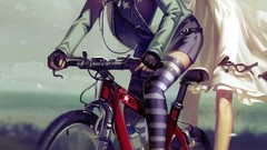 Stars headphones dress hats Ribbons Bicycles jackets smiling 