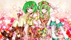 Stars headphones red eyes Ribbons microphones smiling boots 