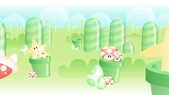 Stars mushrooms Mario super mario bros video games multiscreen 