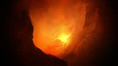 Stars nebulae outer space artwork warm colors