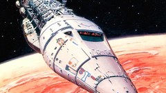 Stars paintings planets spaceships science fiction outer space 