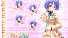 Stars pink Anime glasses Suzuki blue hair braids seifuku 