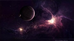 Stars planets outer space digital art moons nocturnal