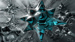 Stars teal floating clear