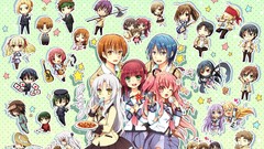 Stars weapons food feathers Anime Chibi anime girls angel beats 