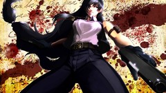 Stars weapons Guns blood Anime gloves long hair anime girls 