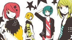 Stars white male short hair hatsune miku vocaloid kagamine rin 