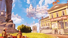 Statues picnic bioshock infinite video games floating islands