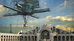 Steampunk fantasy art drowing