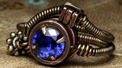 Steampunk Jewelry rings lab Saphire tanzanite