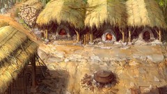 Stones cottage artwork Jaecheol Park thatched roof