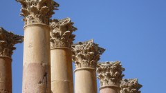 Stones ruins columns roman skies jordan archeology Jerash