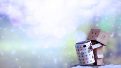 Stones snow clouds lighting cardboard bokeh danboard